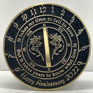 Brass‎ Sundial Happy Anniversary 2022 With Stand